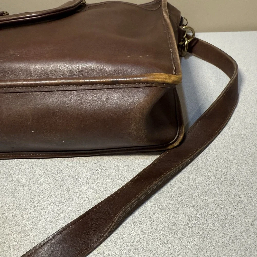 Vintage Coach Monroe‎ Glovetanned Leather Briefcase Crossbody Mahogany 312 - Picture 10 of 16